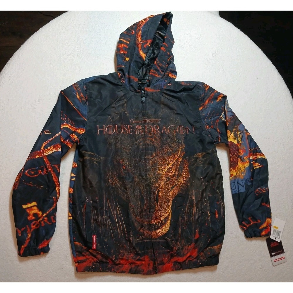 NWT Members Only House of the Dragon Windbreaker Jacket Medium HBO Dragon